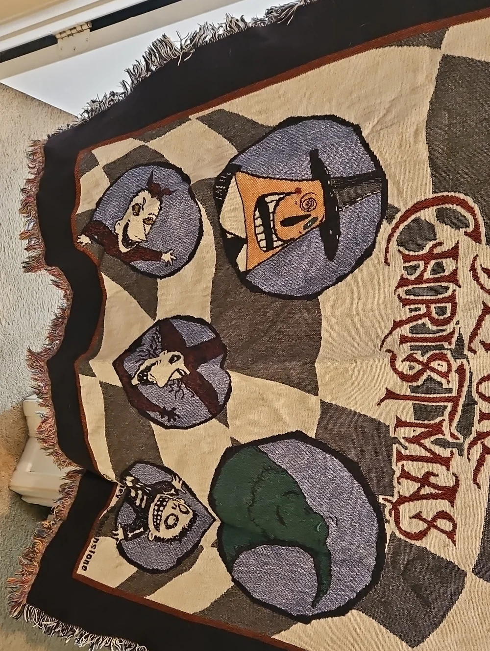 Retro The Nightmare Before Christmas Woven Throw Blanket